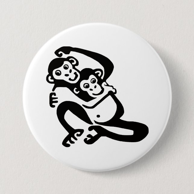 Graphic BONOBO - Chimpanzee - Animal Lover - Prima Button (Vorderseite)