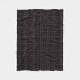 Graphic Burlap Woven Strings Monocolor Black Fleecedecke