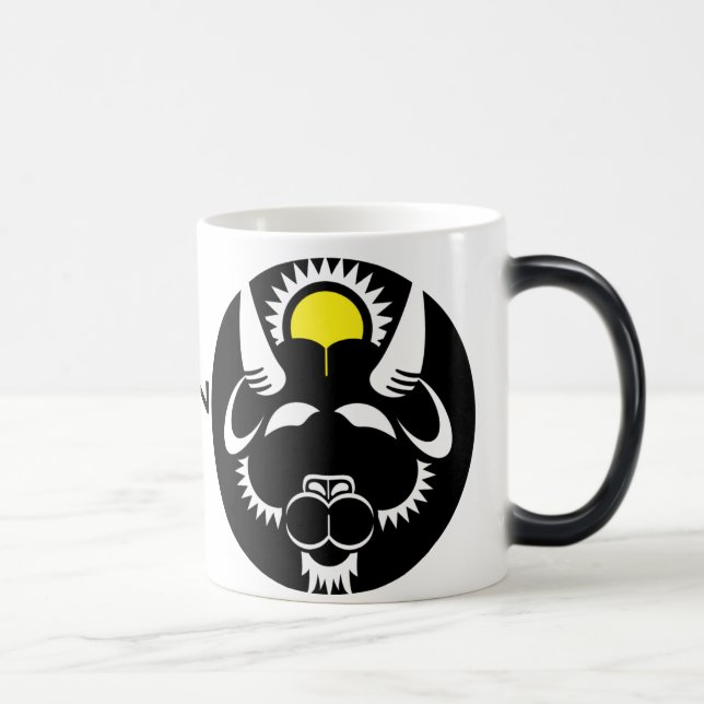 Graphic Capricorn Goat in schwarz-weiß Verwandlungstasse (Rechts)