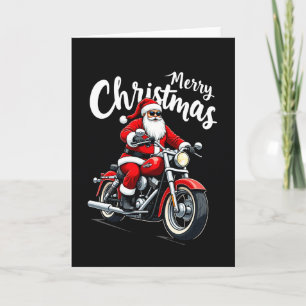 Graphic Cool Santa on Chopper Frohe Weihnachtskart Karte