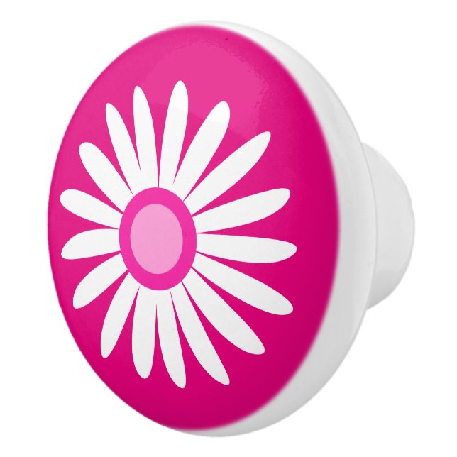 Graphic daisy rosa Knopf Keramikknauf (Rechts)