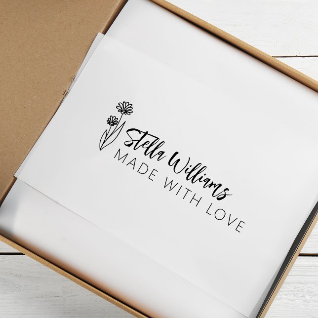 Graphic Daisy Script aus Liebe Gummistempel (Graphic Daisy Script Made With Love Rubber Stamp)