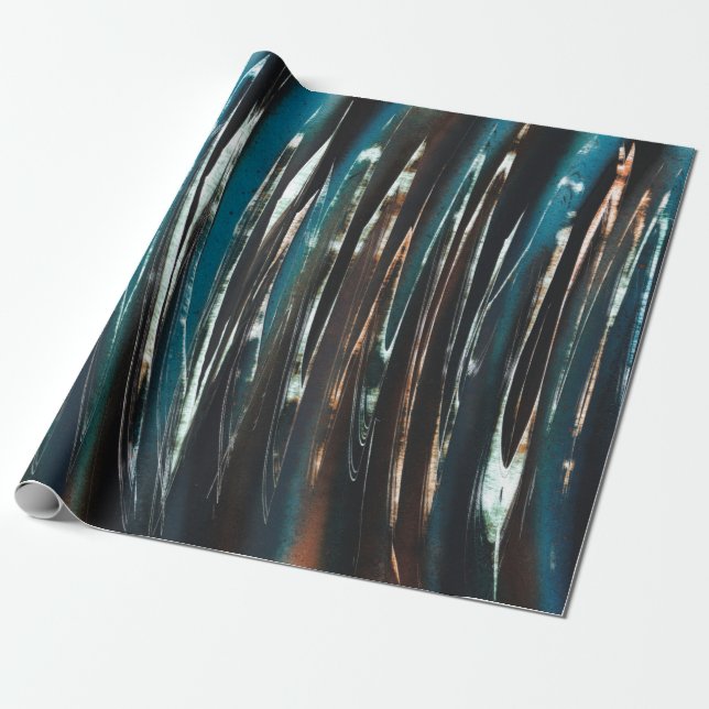 Graphic Dark Blue Wave Geschenkpapier (Ungerollt)