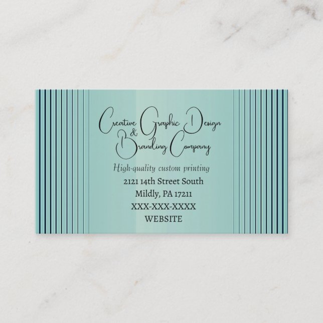 “Graphic Designer & Branding” Business Card Visitenkarte (Vorderseite)