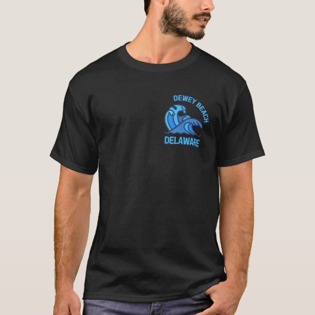 Graphic Dewey Beach Delaware Pocket Wave Souvenir T-Shirt (Vorderseite)