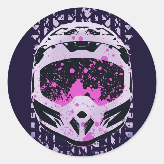 Graphic Dirt Bike Helmet Runder Aufkleber (Vorderseite)