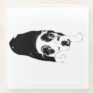 Graphic Dog Stride erhellt Tischversammlungen Glasuntersetzer