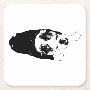 Graphic Dog Stride erhellt Tischversammlungen Rechteckiger Pappuntersetzer