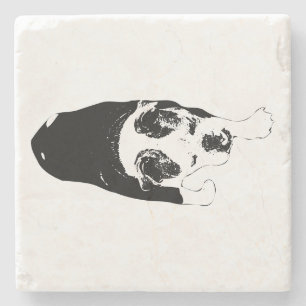 Graphic Dog Stride erhellt Tischversammlungen Steinuntersetzer