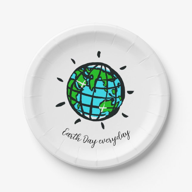 Graphic EARTH DAY - Jeden Tag - Party Pappteller (Vorderseite)