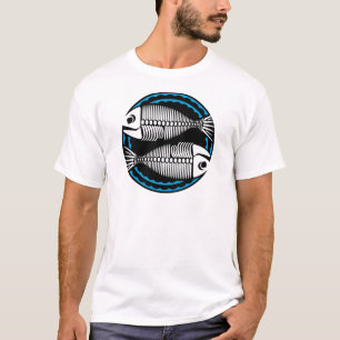 Graphic Fisces Fish Skeletts T-Shirt