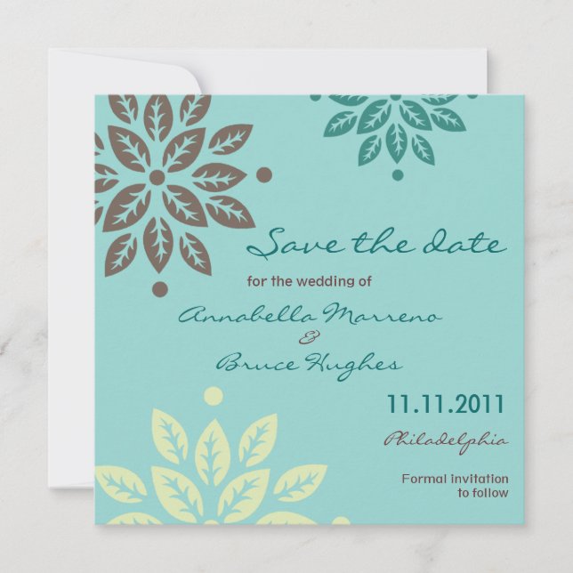 Graphic Floral Save the Date (Vorderseite)