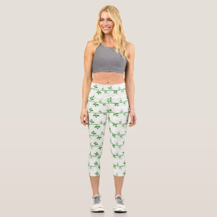 Graphic Floral Seamless Muster Capri Leggings
