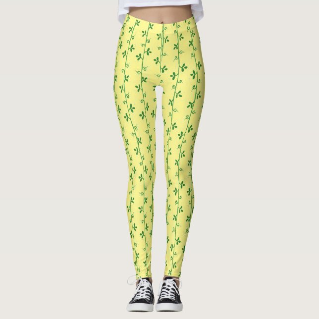 Graphic Floral Seamless Muster Leggings (Vorderseite)