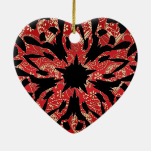 Graphic Flower Keramikornament