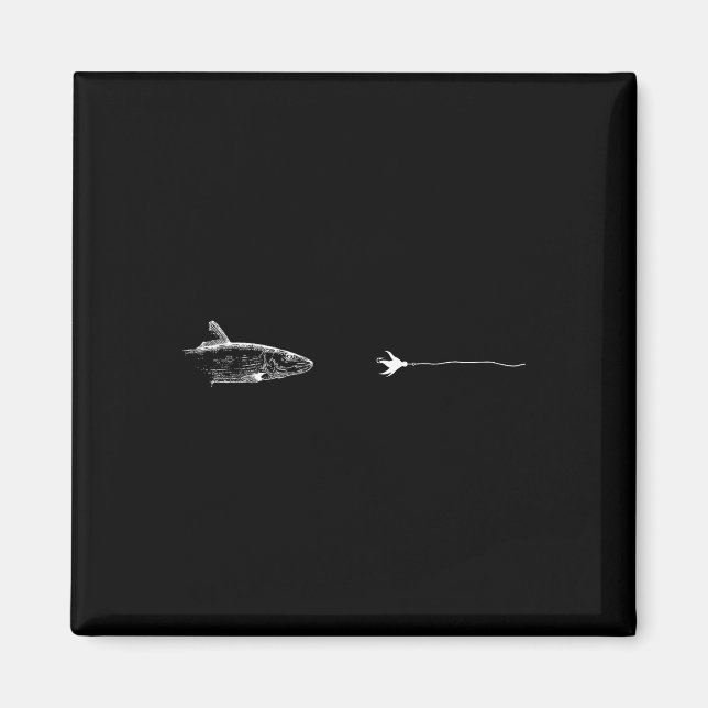 Graphic Fly Fishing Hook Line - Fish Bonefish Magnet (Vorne)