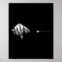 Graphic Fly Fishing Hook Line - Fish Sheepshead