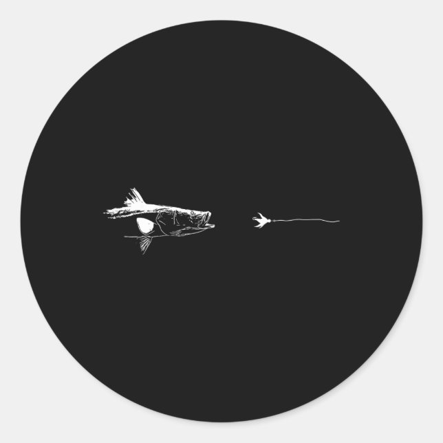 Graphic Fly Fishing Hook Line - Fish Snook Runder Aufkleber (Vorderseite)