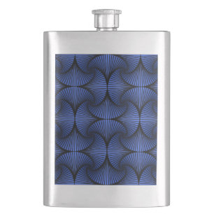 Graphic Geometric 3D Scallop Fan Blue Flachmann