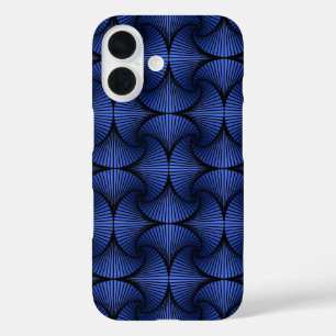 Graphic Geometric 3D Scallop Fan Blue iPhone 16 Hülle
