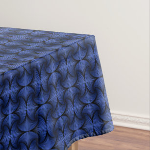 Graphic Geometric 3D Scallop Fan Blue Tischdecke