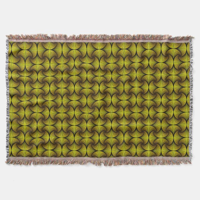 Graphic Geometric 3D Scallop Fan Gelb Decke (Vorderseite)