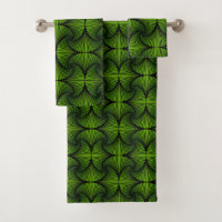 Graphic Geometric 3D Scallop Fan Green