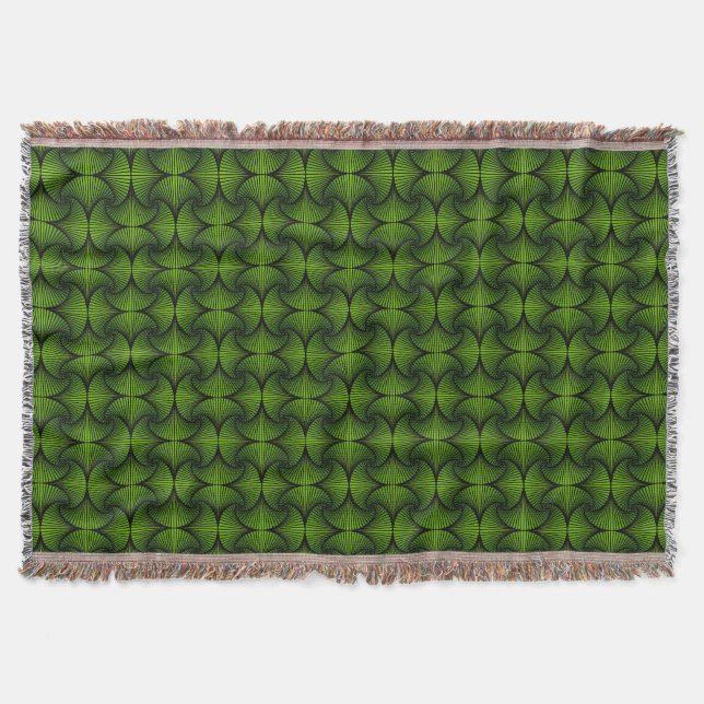 Graphic Geometric 3D Scallop Fan Green Decke (Vorderseite)