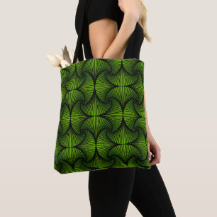 Graphic Geometric 3D Scallop Fan Green Tasche
