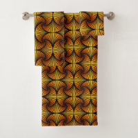 Graphic Geometric 3D Scallop Fan Orange Gelb