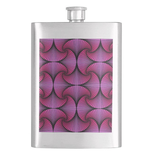 Graphic Geometric 3D Scallop Fan Pink Flachmann (Vorderseite)