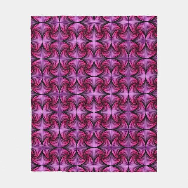 Graphic Geometric 3D Scallop Fan Pink Fleecedecke (Vorderseite)