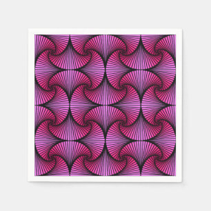 Graphic Geometric 3D Scallop Fan Pink Serviette