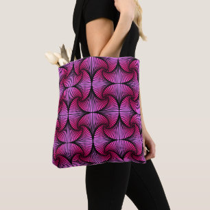 Graphic Geometric 3D Scallop Fan Pink Tasche