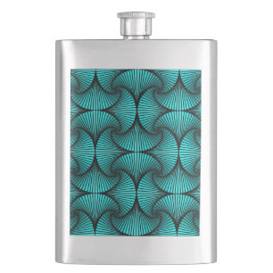 Graphic Geometric 3D Scallop Fan Türkis Flachmann