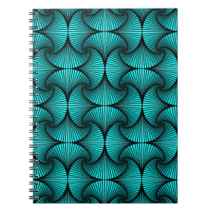 Graphic Geometric 3D Scallop Fan Türkis Notizblock