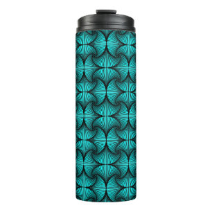 Graphic Geometric 3D Scallop Fan Türkis Thermosbecher
