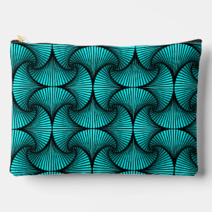 Graphic Geometric 3D Scallop Fan Türkis Zubehörtasche