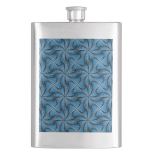 Graphic Geometric 3D Spiral Drehung Blau Flachmann