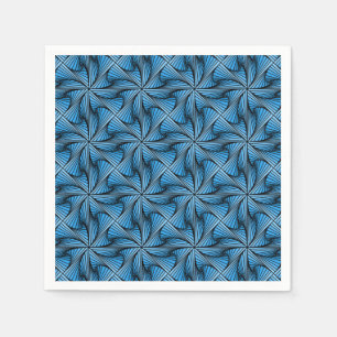 Graphic Geometric 3D Spiral Drehung Blau Serviette