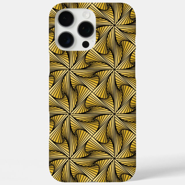 Graphic Geometric 3D Spiral Drehung gelb iPhone 16 Pro Max Hülle (Rückseite)