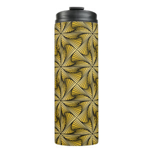 Graphic Geometric 3D Spiral Drehung gelb Thermosbecher