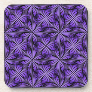 Graphic Geometric 3D Spiral Drehung Lila Getränkeuntersetzer