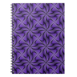 Graphic Geometric 3D Spiral Drehung Lila Notizblock