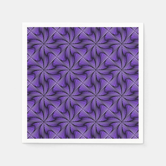 Graphic Geometric 3D Spiral Drehung Lila Serviette (Vorderseite)
