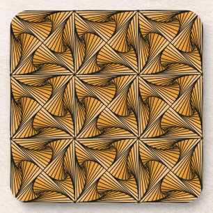 Graphic Geometric 3D Spiral Drehung Orange Getränkeuntersetzer