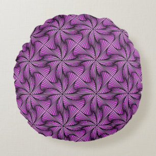 Graphic Geometric 3D Spiral Drehung Pink Rundes Kissen