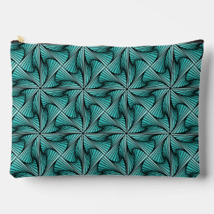 Graphic Geometric 3D Spiral Drehung Türkis Grün Zubehörtasche