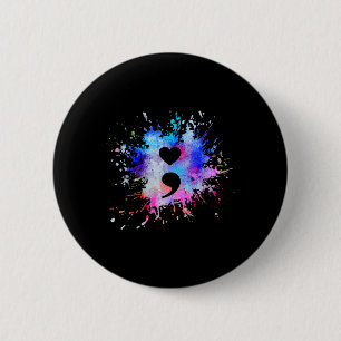 Graphic Heart Semicolon Symbol Button