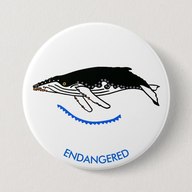 Graphic - Humpback WHALE - Wildlife - Nature- Button (Vorderseite)